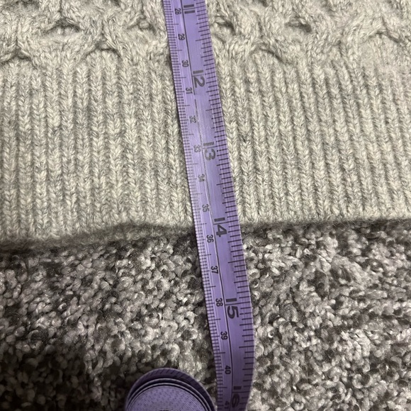 Club Monaco wool and angora blend cropped cowl neck sweater in grey - Picture 8 of 9